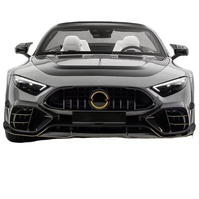 untuk Mercedes SL63 Carbon Fiber Body Kit SL63 Upgraded MSY style carbon fiber front lip diffuser Spoiler widebody kit