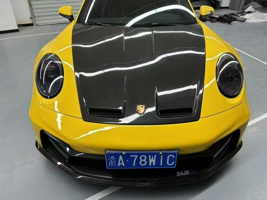 Porsche 992 Karoseri serat karbon Kit 992 gaya GT3 depan dan belakang bumper sisi rok spoiler hood