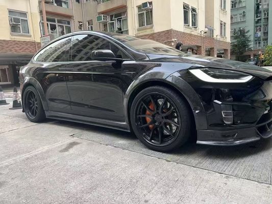 Tesla model X Carbon Fiber Body Kit model X Carbon Fiber depan lip diffuser Spoiler hood roda lengkungan lebar kit tubuh