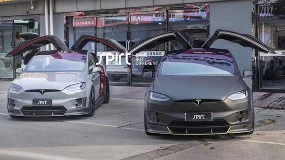 Tesla model X Carbon Fiber Body Kit model X Carbon Fiber depan lip diffuser Spoiler hood roda lengkungan lebar kit tubuh
