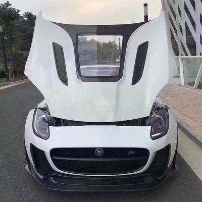 Fiber Karbon Berkualitas Tinggi Fiber Karbon Hood untuk Jaguar F-Type Upgrade IMP Style Hood