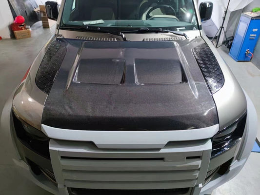 Kapsul Serat Karbon untuk Land Rover Defender Bahan Serat Karbon Defender Cover Gaya SVR yang Ditingkatkan