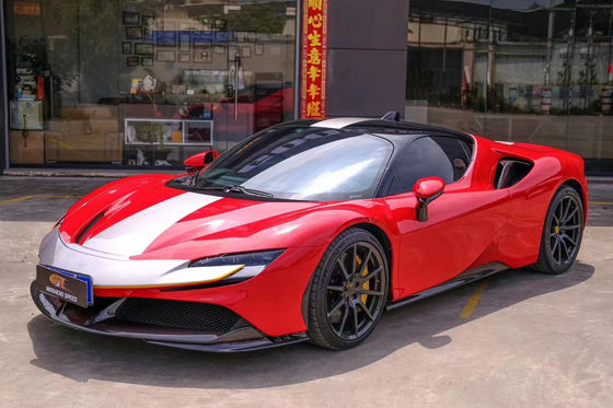 Untuk Ferrari SF90 Dry Carbon Fiber Body Kit SF90 OEM Style Carbon Fiber Front Lip Diffuser Spoiler Side Skirt