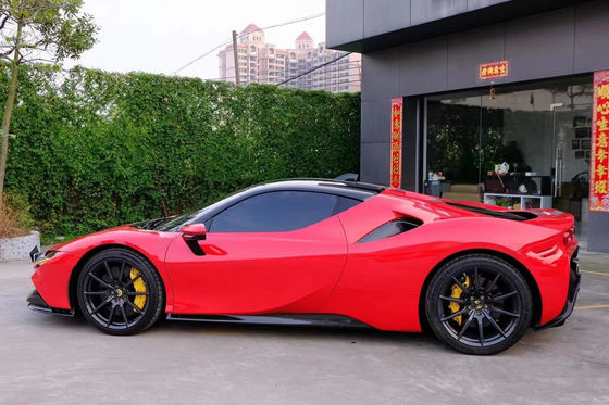 Untuk Ferrari SF90 Dry Carbon Fiber Body Kit SF90 OEM Style Carbon Fiber Front Lip Diffuser Spoiler Side Skirt