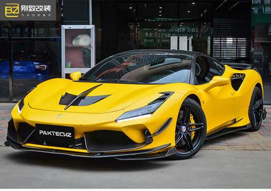 Paktechz Style Carbon Fiber Kit untuk Ferrari F8 Carbon Fiber Body Kit Bagian Depan Sekop Bagian Belakang Diffuser Spoiler