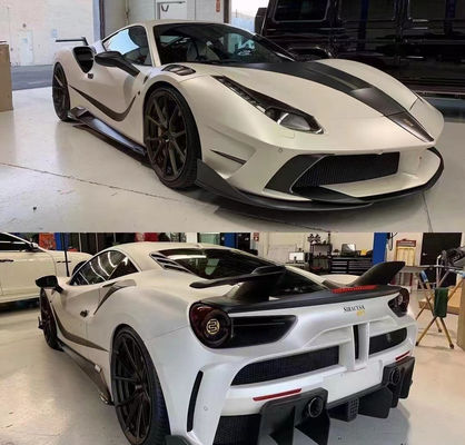 Auto Parts ForFerrari 488 Body Kit 488 Upgraded MSY Style Bagian depan dan belakang Bumper Spoiler Carbon Fiber Body Kit