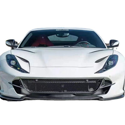 Serat Karbon Kering untuk Ferrari 812 Fiber Karbon Body Kit 812 Upgraded Nivic Style Front Lip Diffuser Spoiler Hood