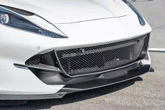 Serat Karbon Kering untuk Ferrari 812 Fiber Karbon Body Kit 812 Upgraded Nivic Style Front Lip Diffuser Spoiler Hood