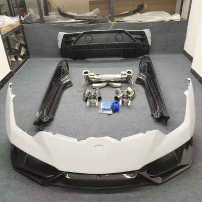 White EVO Style Karbon Fiber Body Kit Mengganti Bagian Depan Dan Belakang Bumper Evo Widebody Kit