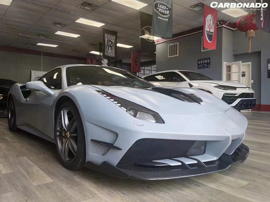Untuk Ferrari 488 Carbon Fiber Body Kit 488 Upgraded Misha Style Depan dan Belakang Bumper Spoiler Hood Carbon Fiber Body Kit