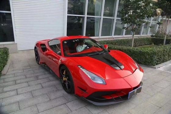 Untuk Ferrari 488 Carbon Fiber Body Kit 488 Upgraded Misha Style Depan dan Belakang Bumper Spoiler Hood Carbon Fiber Body Kit