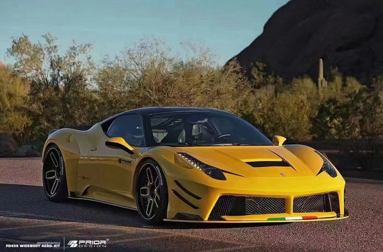 Untuk Ferrari 458 Carbon Fiber Body Kit 458 Upgraded PD Style Bagian depan dan belakang Bumper Spoiler Hood Body Kit