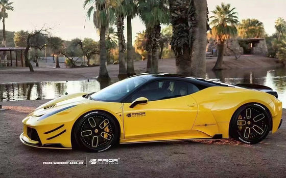 Untuk Ferrari 458 Carbon Fiber Body Kit 458 Upgraded PD Style Bagian depan dan belakang Bumper Spoiler Hood Body Kit