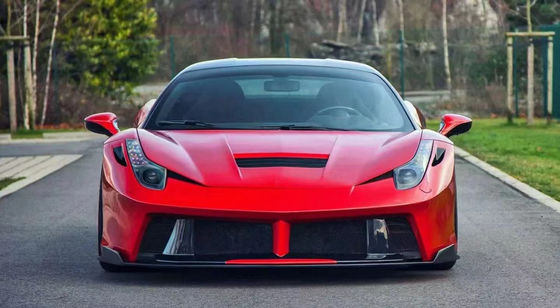 Untuk Ferrari 458 Carbon Fiber Body Kit 458 Upgraded PD Style Bagian depan dan belakang Bumper Spoiler Hood Body Kit