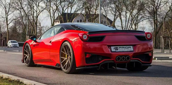 Untuk Ferrari 458 Carbon Fiber Body Kit 458 Upgraded PD Style Bagian depan dan belakang Bumper Spoiler Hood Body Kit