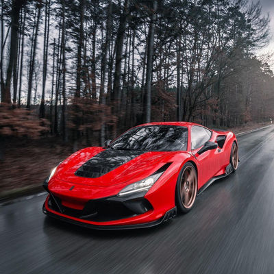 Untuk Ferrari F8 Carbon Fiber Body Kit F8 Upgraded KEYVANY Style Bagian Depan Sekop Diffuser Spoiler Body Kit