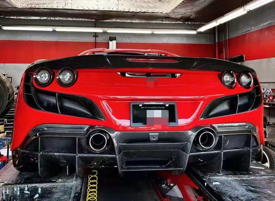 Untuk Ferrari F8 Carbon Fiber Body Kit F8 Upgraded KEYVANY Style Bagian Depan Sekop Diffuser Spoiler Body Kit