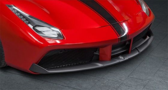 Untuk Ferrari 488 Carbon Fiber Body Kit 488 Upgraded Capristo Style Carbon Fiber Front Lip Diffuser Spoiler