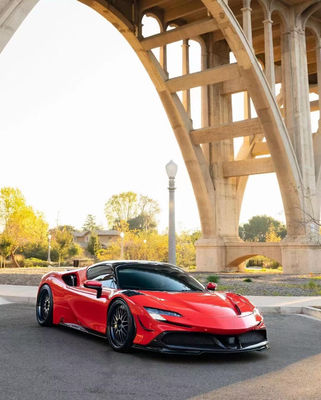 Untuk Ferrari SF90 Carbon Fiber Body Kit SF90 Upgrade RYFT Style Jump Down Front Lip Diffuser Spoiler Body Kit