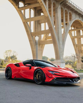 Untuk Ferrari SF90 Carbon Fiber Body Kit SF90 Upgrade RYFT Style Jump Down Front Lip Diffuser Spoiler Body Kit