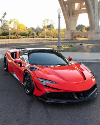 Untuk Ferrari SF90 Carbon Fiber Body Kit SF90 Upgrade RYFT Style Jump Down Front Lip Diffuser Spoiler Body Kit