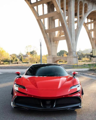Untuk Ferrari SF90 Carbon Fiber Body Kit SF90 Upgrade RYFT Style Jump Down Front Lip Diffuser Spoiler Body Kit
