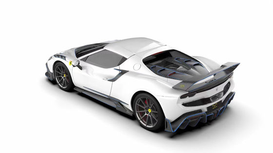296GTB Ferrari Kit Car Body 2021 Serat Karbon Kering Lip Depan Mobil Depan Bumper Diffuser