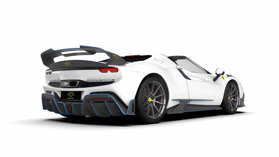 296GTB Ferrari Kit Car Body 2021 Serat Karbon Kering Lip Depan Mobil Depan Bumper Diffuser