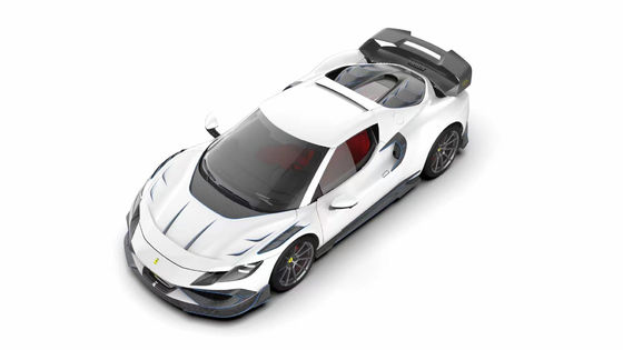 296GTB Ferrari Kit Car Body 2021 Serat Karbon Kering Lip Depan Mobil Depan Bumper Diffuser