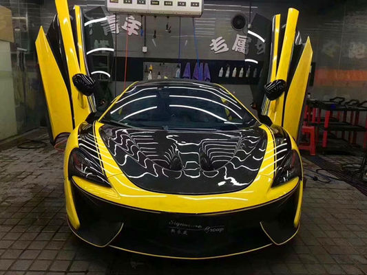 Serat Karbon Berkualitas Tinggi untuk McLaren 570S 540C 650S 600LT Upgraded P1 Style Dry Carbon Fiber Hood Hood