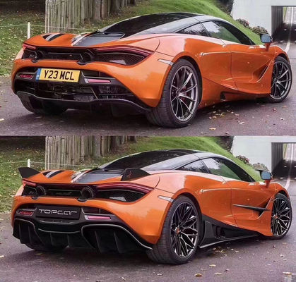 Carbon Fiber Carbon Fiber Body Kit untuk McLaren 720S 720 Upgraded TOPCAR Style Bagian Depan Sekop Belakang Diffuser Spoiler Cover