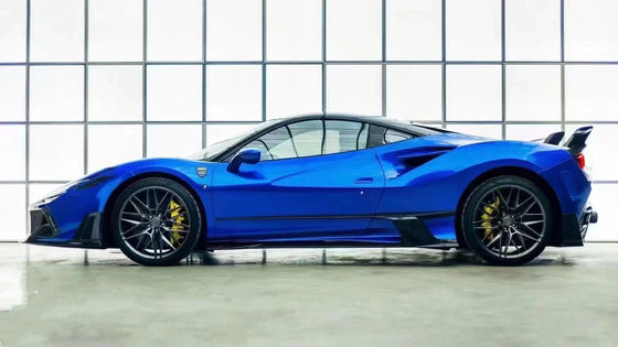 Blue F8 Ferrari Body Kit F8 MSY Style Front Bumper Lip Body Kit Spoiler Side Skirt