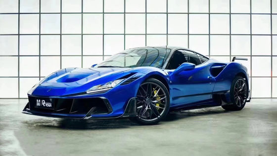 Blue F8 Ferrari Body Kit F8 MSY Style Front Bumper Lip Body Kit Spoiler Side Skirt