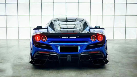 Blue F8 Ferrari Body Kit F8 MSY Style Front Bumper Lip Body Kit Spoiler Side Skirt