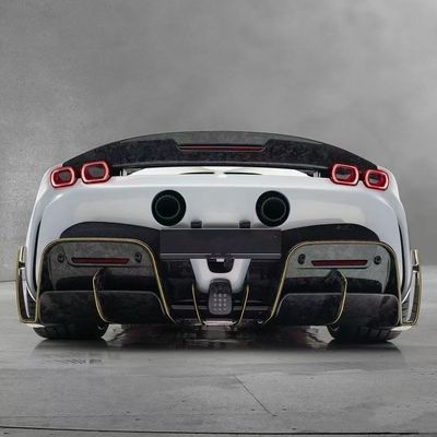 SF90 Ferrari Body Kit MSY Gaya Karbon Serat Belakang Bumper Lip Spoiler Side Skirt