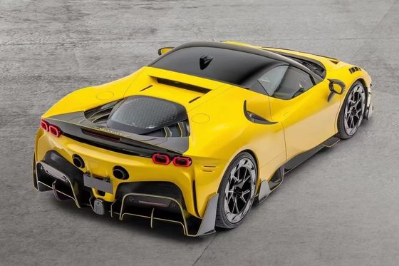 SF90 Ferrari Body Kit MSY Gaya Karbon Serat Belakang Bumper Lip Spoiler Side Skirt