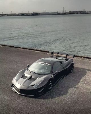 458 Ferrari Body Kit LB Style Bagian Depan Dan Belakang Bumper 2011 - 2014 Hood Spoiler For Car