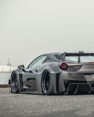458 Ferrari Body Kit LB Style Bagian Depan Dan Belakang Bumper 2011 - 2014 Hood Spoiler For Car