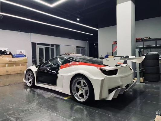 458 Ferrari Body Kit LB Style Bagian Depan Dan Belakang Bumper 2011 - 2014 Hood Spoiler For Car