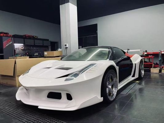 458 Ferrari Body Kit LB Style Bagian Depan Dan Belakang Bumper 2011 - 2014 Hood Spoiler For Car