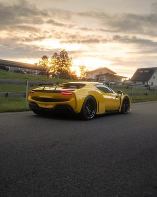 296 Ferrari Body Kit 2021 2022 Mobil Roda Lengkungan Depan Dan Belakang Bumper Spoiler