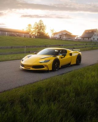 296 Ferrari Body Kit 2021 2022 Mobil Roda Lengkungan Depan Dan Belakang Bumper Spoiler