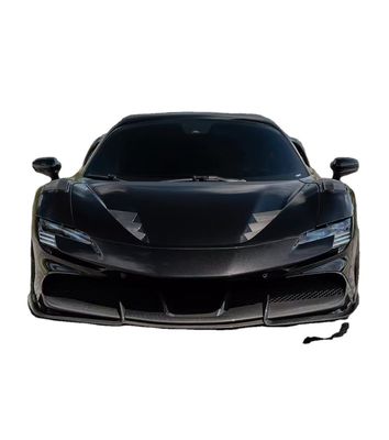 SF90 Ferrari Carbon Fiber Body Kit 1016 Style Front Lip Air Intake Hitam Spoiler Fender