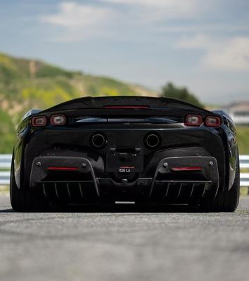 SF90 Ferrari Carbon Fiber Body Kit 1016 Style Front Lip Air Intake Hitam Spoiler Fender