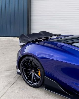 Blue 720s Wide Body Kit McLaren Serat Karbon Bagian Depan Lip Diffuser Spoiler Kit