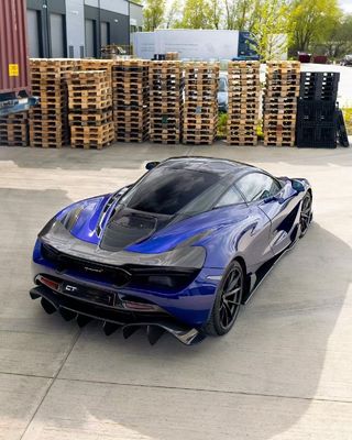 Blue 720s Wide Body Kit McLaren Serat Karbon Bagian Depan Lip Diffuser Spoiler Kit