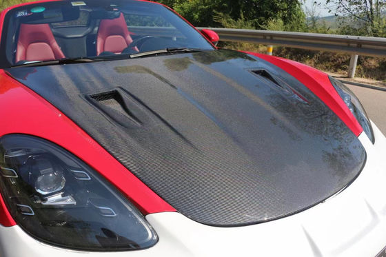 Penutup Serat Karbon Berkualitas Tinggi untuk Porsche 718 Boxster Penutup Mesin Serat Karbon Hatch 718 Upgrade GT4