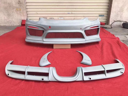 Produk Plastik PU untuk Porsche Boxster 981 Body Kit Boxster 981 Upgraded GT4 Spoiler Bumper Depan dan Belakang