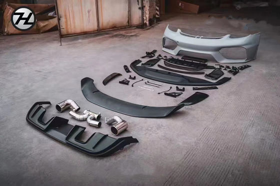 PP Plastic Material 718 Boxster Body Kit 718 Upgraded GT4 Style Bagian Depan dan Belakang Bumper Spoiler