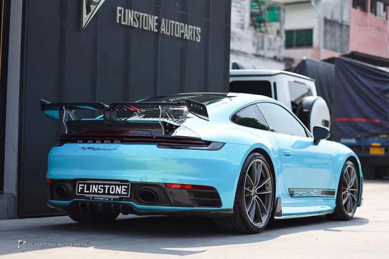Untuk Porsche 911 992 Fiber Carbon Body Kit 911 992 Upgraded TechArt Style Bagian Depan Sekop Diffuser Spoiler Sisi Rok Body Kit